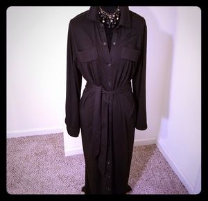 Long Belted Shirt Dress